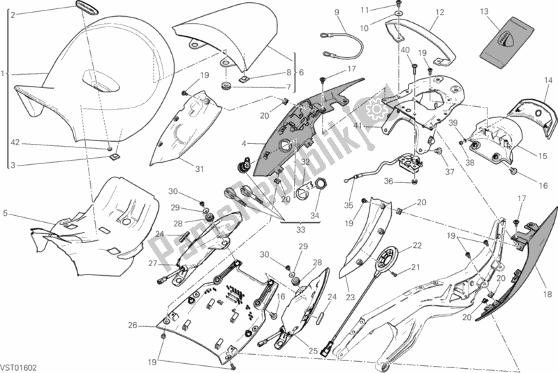 All parts for the Seat of the Ducati Diavel Xdiavel Thailand 1260 2017